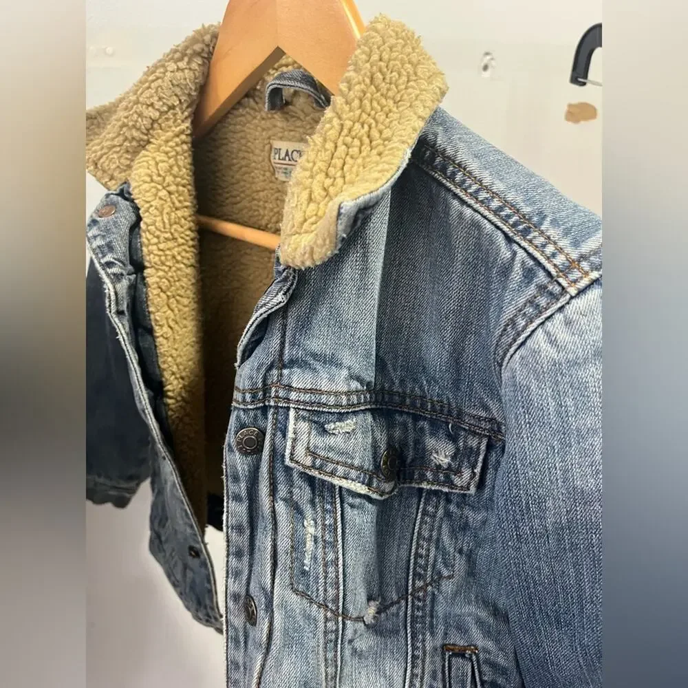 Children’s Place Sherpa Lined‎ Denim Jacket Size Small